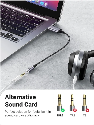 Adaptador Audio Usb-A 3.5Mm Gris Cm477 Ugreen