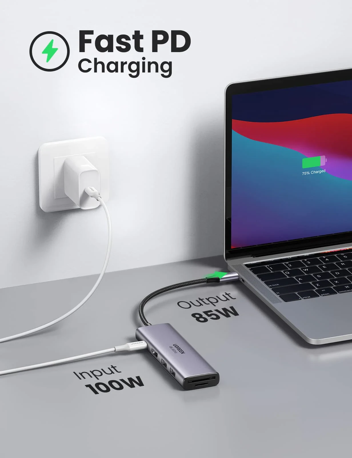 Hub Usb-C 6 Puertos 60384 Gris Ugreen