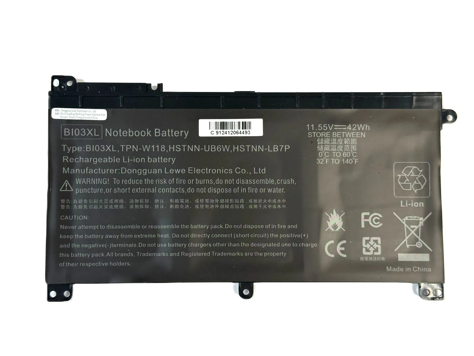 Baterías HP BI03XL 41.7Wh Stream 14-AX, X360 13-U, M3-U, 14-CB