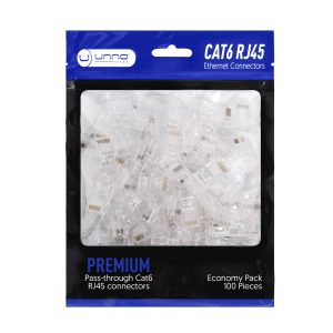CONECTORES PASANTES CAT6 RJ45 | PAQUETE DE 100 AD3099WT